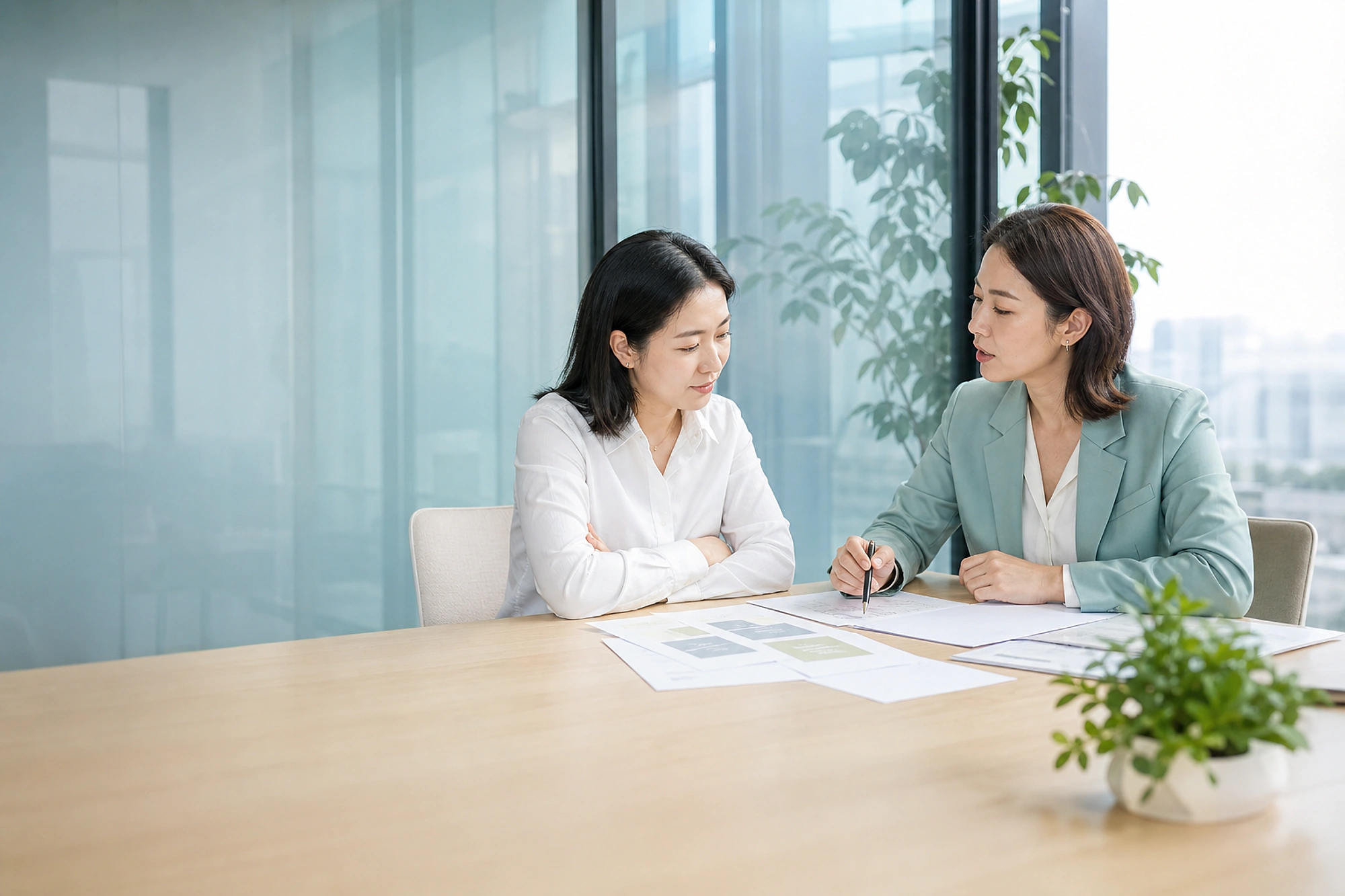 企业顾问与HR进行需求访谈