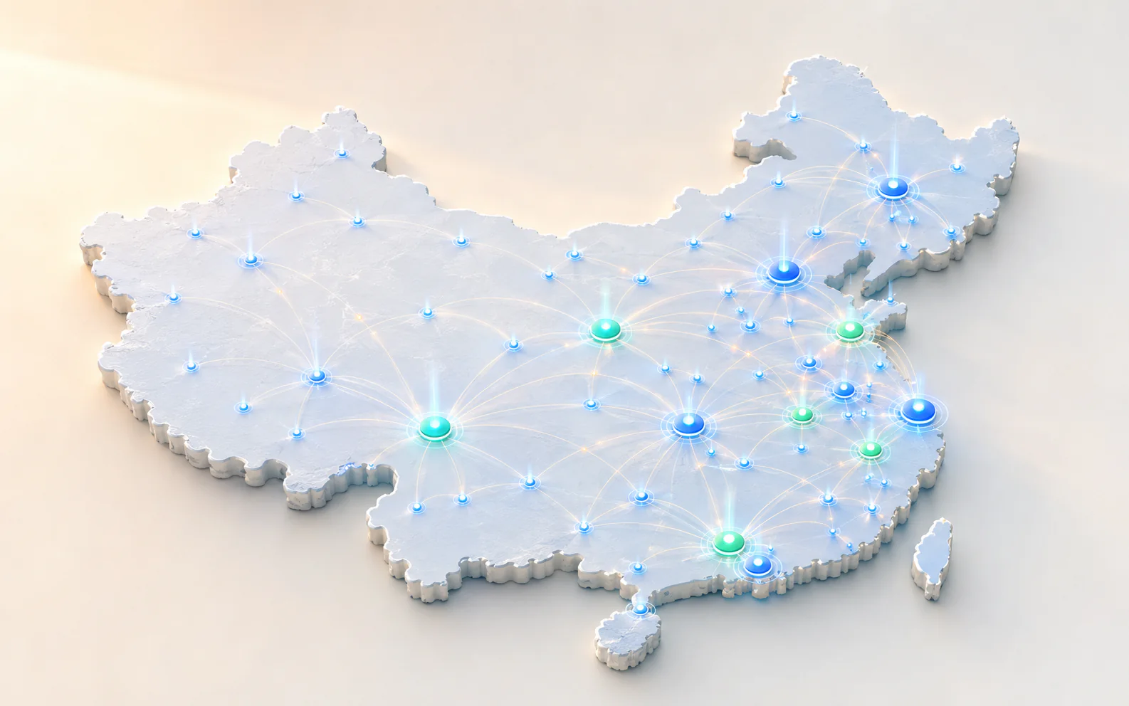 中国服务网络地图 / 城市覆盖点位